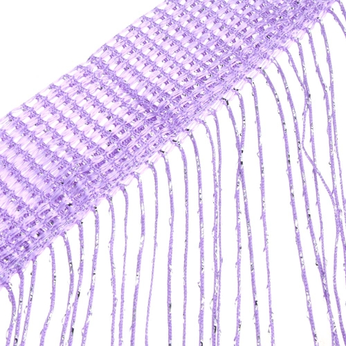 Decorative String Curtain Blind Fringe Hanging Stripe 1m * 2m Polyester for Door Window Room Decoration Purple