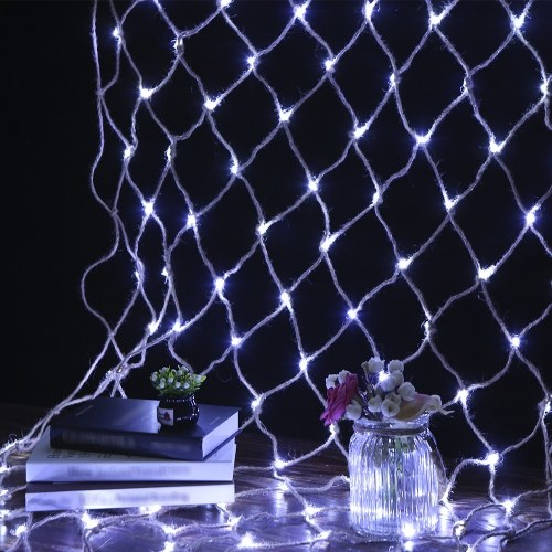 126 LED 1.5 * 0.8m Retro Vintage Rope Net Fish String Lights Lámpara de cadena de hadas