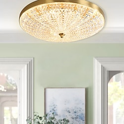 Luz de techo led regulable 38cm diseño circular luces de techo de cobre para sala de estar 110-240v Lightinthebox