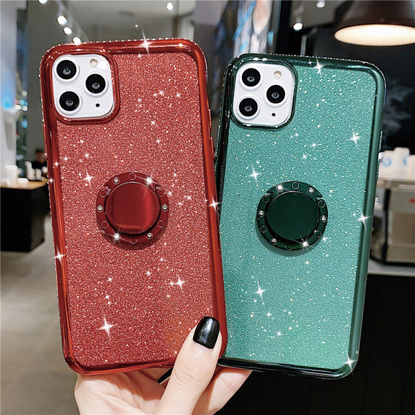 Diamond Phone Shell Cases with Bracket Luxury Glitter CellPhone Case for iPhone 13 12 11 Pro Xr X Xs Max 7 8 6S Plus