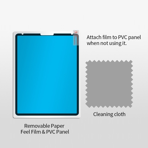 Film d'écran amovible au toucher papier Film de protection réutilisable sans glissement ni éblouissement/transmission élevée compatible avec iPad Pro 10.2 (2019)