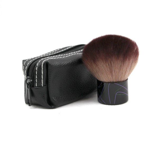 Single Mushroom Makeup Brush Round Rouge Blush Repair Brushes with Leather Bag Super Soft Hair Portable Cosmetics Cute Beauty Tools