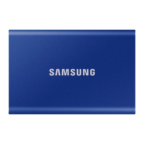 SAMSUNG T7 Type-C USB 3.2 Disque SSD portable 500 Go SSD portable en alliage d'aluminium jusqu'à 1050 Mo/s Vitesse de lecture séquentielle Bleu