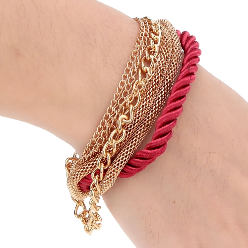 Fashional nueva decoración de joyería cuerda pulsera seis colores para niñas de las mujeres