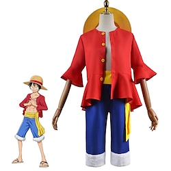 Inspired by One Piece Film: Red Monkey D. Luffy Anime Cosplay Costumes Japanese Halloween Cosplay Suits Costume For Men's Lightinthebox