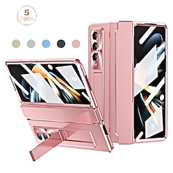 Phone Case For Samsung Galaxy Full Body Case Z Fold 4 Z Fold 3 with Stand Flip Full Body Protective Solid Colored PC miniinthebox