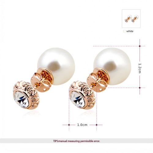 ROXI Fashion CZ Diamond Geometric Square Stud Earring White Gold Plated Wedding Party Jewelry for Women Girl