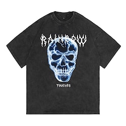 Y2K Skeleton / Skull T-shirt Cartoon Sportswear Skull Graphic T-shirt For Men's Women's Unisex Adults' Hot Stamping 100% Cotton Casual Daily Lightinthebox