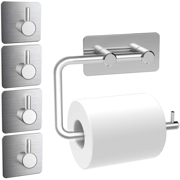 Toilet Paper Holders Roll Holder, Bathroom Towel Holder Without Drilling, Stainless Steel