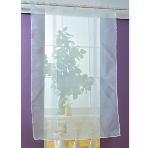 Anself 140*140cm Pastoral Voile Curtains Tab Top Tulle Sheer Curtain Roman Blinds for Bedroom Door Window Decoration