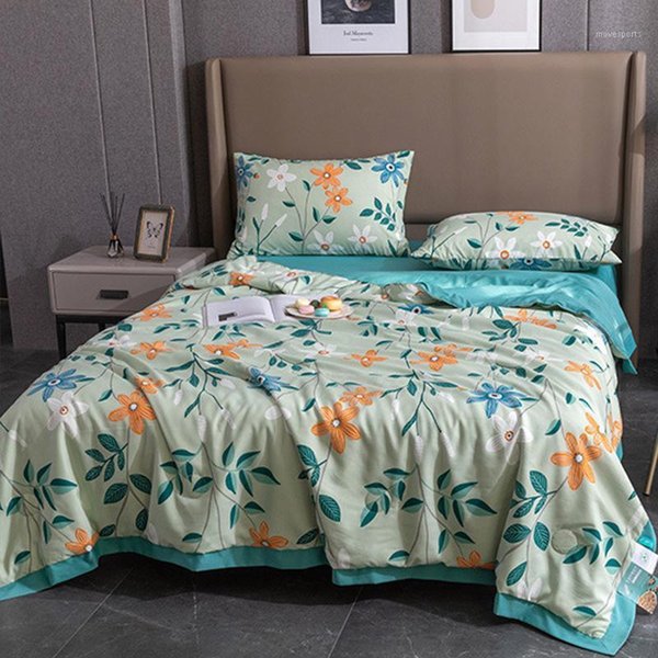 Summer Quilt Four-piece Air-conditioning Cool In Soft And Comfortable Cover Blanket Towel Blankets1