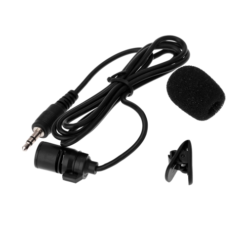 Lavalier Clip Metal Stereo Microphone 3.5mm with Collar Clip for Lound Speaker Computer PC Laptop