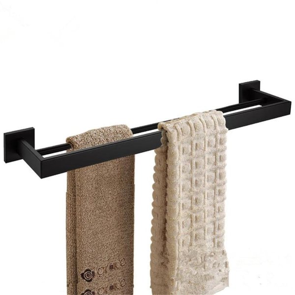 Towel Racks Leyden 304 Stainless Steel Double Bars Holders Antirust Wall Mounted Black Bathroom Accessory