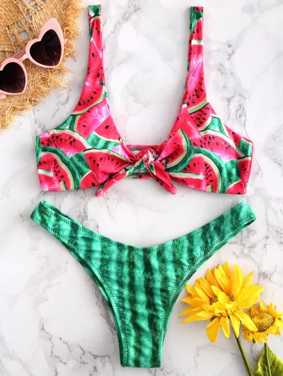 ZAFUL Watermelon Front Knot Bikini