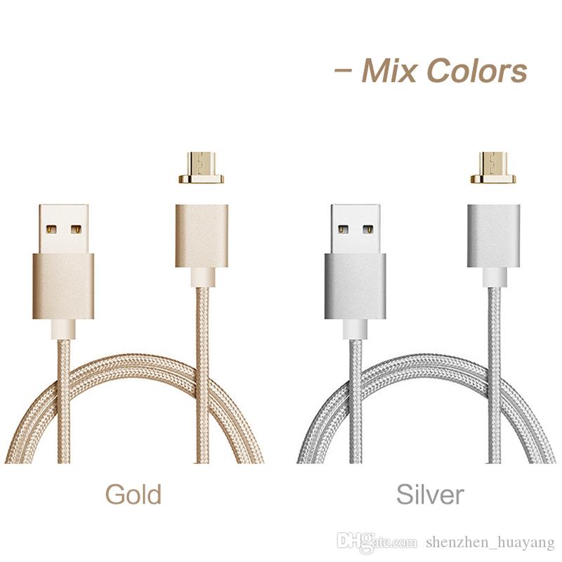 Magnetic Charging Cable Micro USB Cable Nylon Braided High Speed Type c Charger 3.3ft 1M For Android Phone With Retail Package