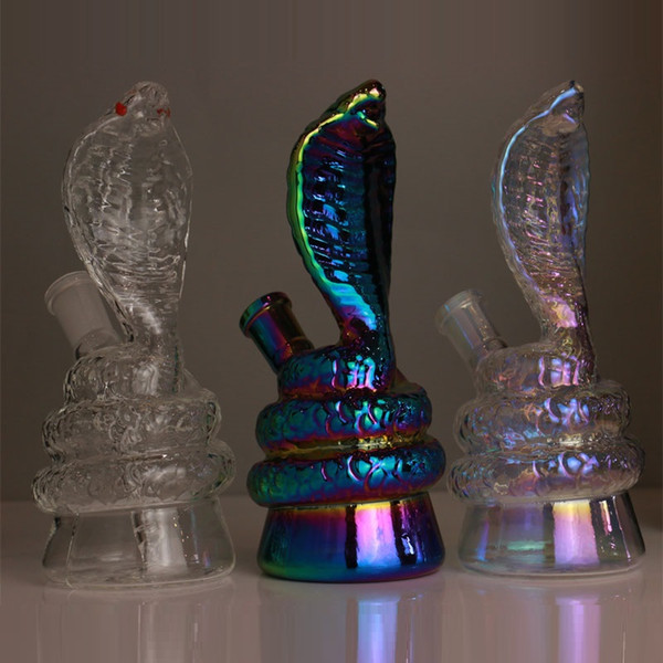Small 6.5'' Glass Water Bong mini glass bong three different colors snake shapes fast shipping