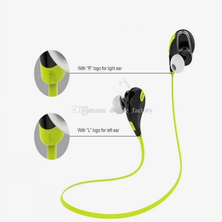 Portable Neckband Noise Cancelling Sport In Earphone Microphone Running QY7 wireless bluetooth 4.1 headphones Fast ship
