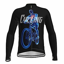 21Grams Men's Long Sleeve Cycling Jersey Spandex Black Bike Top Mountain Bike MTB Road Bike Cycling Quick Dry Sports Clothing Apparel / Athleisure Lightinthebox