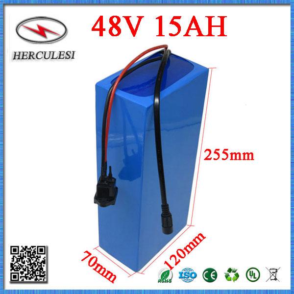 48 Volt Electric Bicycle Battery 48V 15AH Li Ion 13S6P 18650 Lithium Battery Pack For Ebike Harley Scooter Citycoco