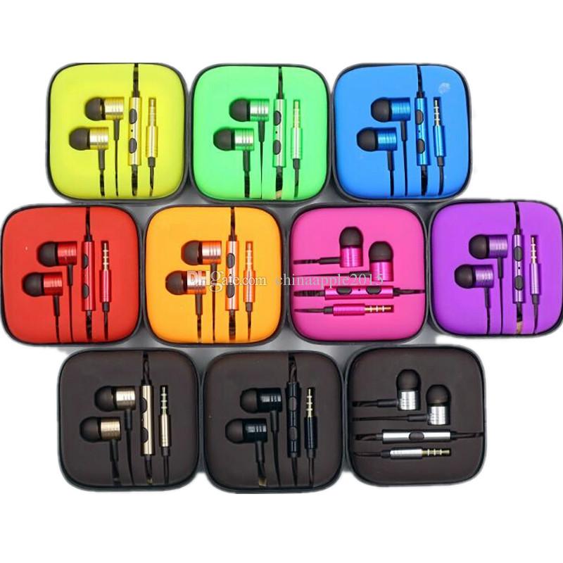 Colorful 3.5mm Metal For Xiaomi piston Headphone Universal Earphone Noise Cancelling In-Ear Headset For iPhone Samsung Smart android phone