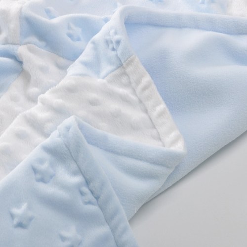 Baby Blanket Soft Polar Fleece Double Layer Swaddling Emboss Stroller Car Sofa Bedding Blanket Boy Girl blue