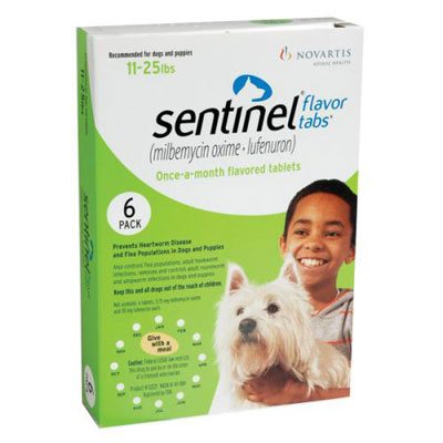 Sentinel For Dogs 11-25 Lbs (Green) 3 Chews