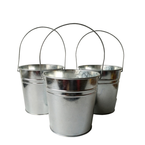 D15XH15CM Metal Flower Planter Iron Buckets Tin Pails Decor Pails Ornament Dry Food Storage