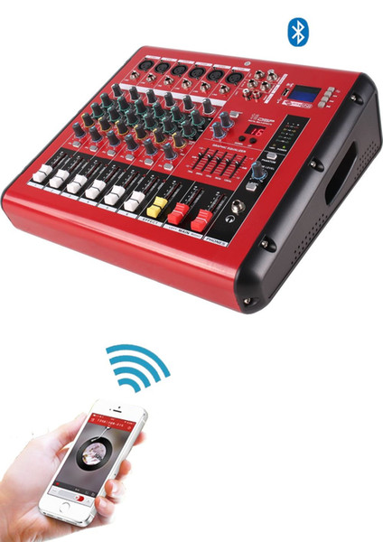 Freeshipping 500W 6 Channel Powered Mixing Console Amplifier Recording Function Mezcladora De DJ PMR606D