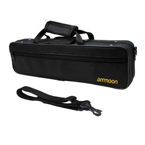 ammoon Flute Case Gig Bag Backpack Box Water-resistant  600D Foam Cotton Padding with Adjustable Single Shoulder Strap