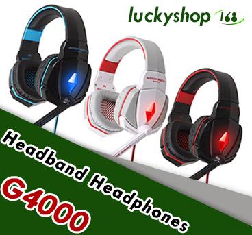 kotion each g4000 stereo gaming headphone headset headband with mic volume control for pc game dhl free