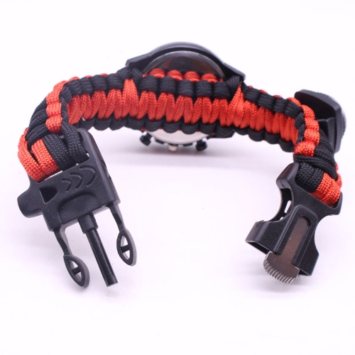 5 in 1 Outdoor Survival Watch Paracord Bracelet with Compass/Fire Starter/Whistle/Paracord Emergency Survival Tool Kits