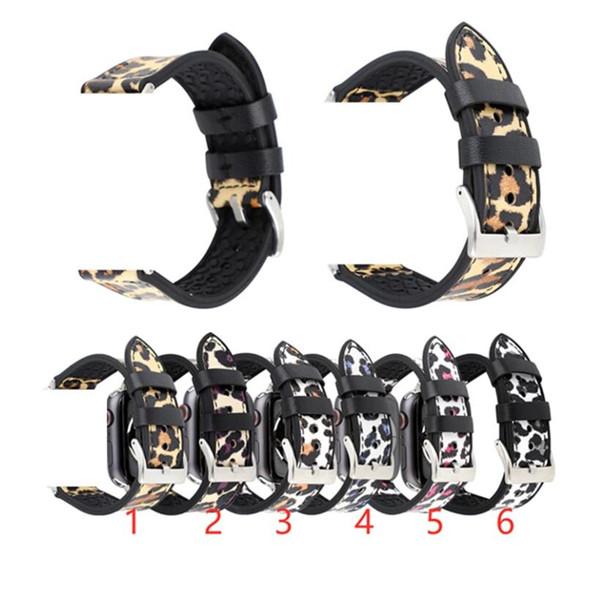 Fashion Leopard Real Genuine Leather Strap Smart watchband for apple watch bands Bracelet iwatch 4 3 2 1 38MM 40MM 42MM 44MM