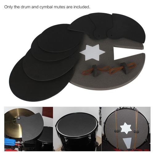 8-Piece Drum Set Silencer Practice Pads Mute with Cymbal Mutes