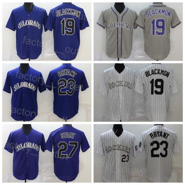Men Baseball 19 Charlie Blackmon Jersey 23 Kris Bryant Flexbase Cool Base Pinstripe Team Color Purple White Grey Embroidery And Sewing For Sport Fans High Quality