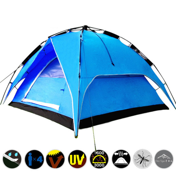double layer outdoor folding rain-proof travel tent automatic family camping tents and shelters outdoor hiking backpacking furniture sk407