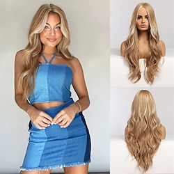 Long Blonde Wigs for Women Long Wavy Blonde Wig Synthetic Heat Resistant Fiber for Daily Party Use 26 Inches Lightinthebox