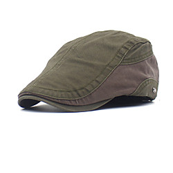 Men's Basic Polyester Beret Hat-Color Block Black Brown Green Lightinthebox
