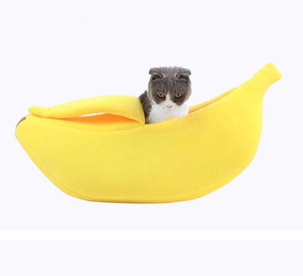 Cat Beds & Furniture Banana Litter Creative Warm Pet Kennel Boat Supplies Mat Cushion