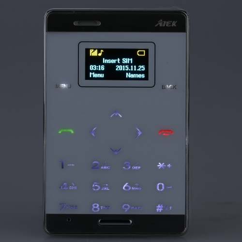 AIEK M3 Mini smart business GSM rétroéclairage de l'écran GPRS téléphone OLED support dialer répertoire fiche texte MP3 Music Radio anti-perte alarme mode veille durable