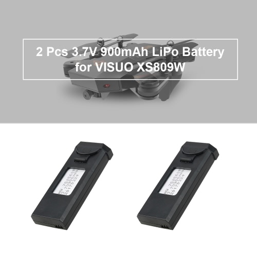 2Pcs 3.7V 900mAh Rechargeable LiPo Battery for VISUO XS809W FPV Quadcopter