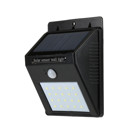 20LEDs Solar-powered Rechargeable PIR Motion Activated Wall Light