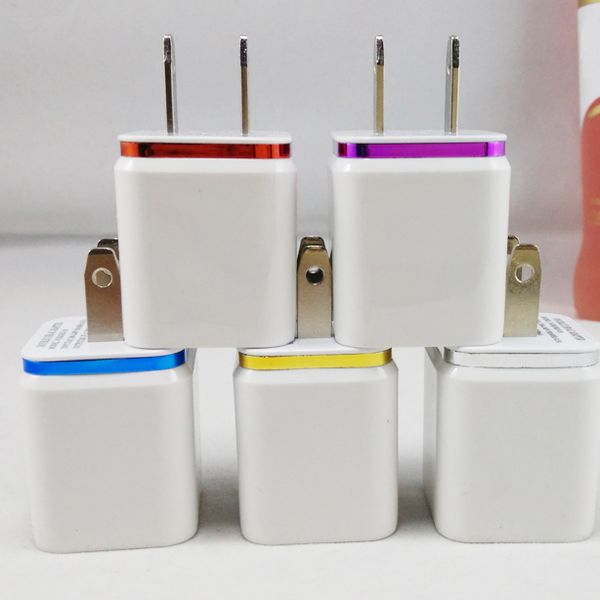 Ship in One Day ! Metal Dual USB wall Charging Charger US EU Plug 2.1A AC Power Adapter Wall Charger for Iphone Samsung