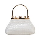 Women's Bags PU Leather Top Handle Bag Solid Color for Daily White / Black / Yellow / Green