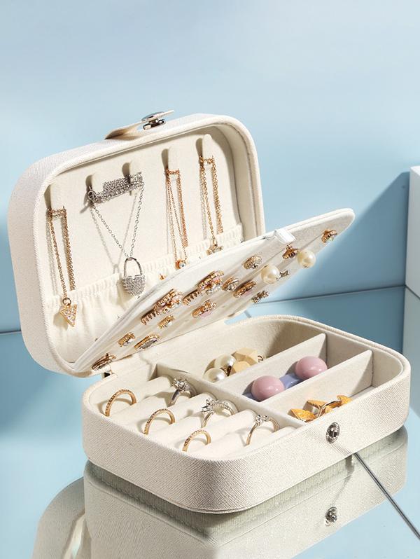 Two-layer Velvet Jewelry Storage Box