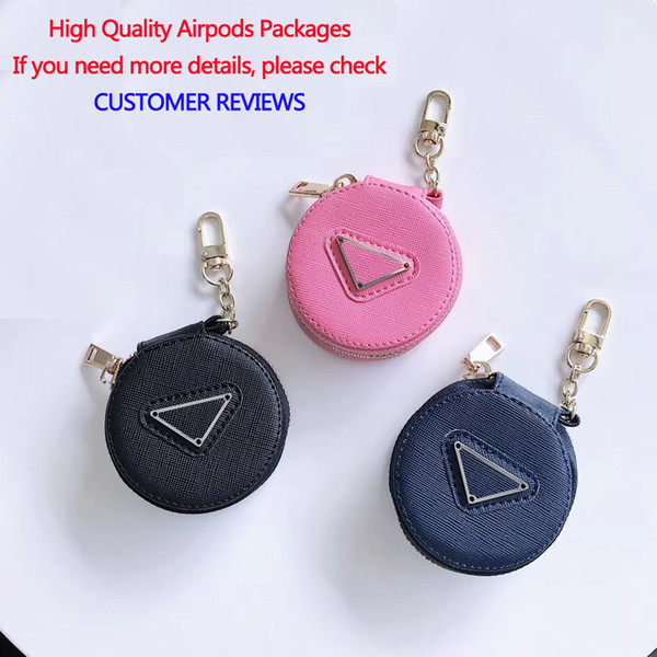 Fashion New Design Earphone Package for Airpods Black Pink Navy Airpods Protective Case with Inverted Triangle Suitable 1/2/3