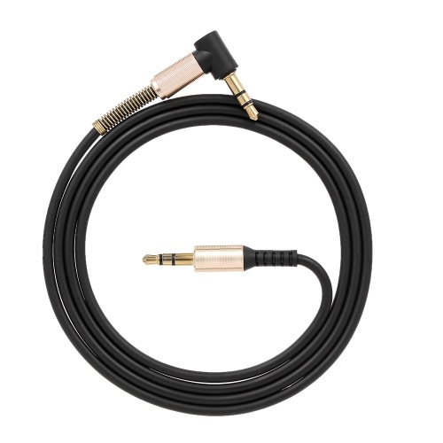 Jack de cable de audio de 3.5 mm macho a macho Cable de extensión de audio auxiliar estéreo de 90 grados con ángulo recto para teléfono móvil, blanco