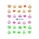 2 piezas de Crown  Eye Diagramas Diseño de uñas de arte fluorescente Watermark Pegatinas YG-022