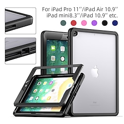 Tablet Case Cover For Apple Mini 10.9 10.5 11 9.7 ipad 9th 8th 7th Generation 10.2 inch Clear Armor Defender Rugged Protective Full Body Protective Solid Colored TPU Acrylic Lightinthebox