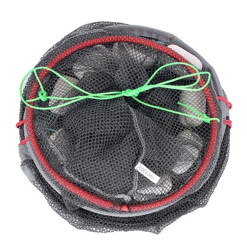 Fishing Cage Basket with 9 Float Collapsible Fish Mesh Net Trap for Crab Lobster Shrimp Fish