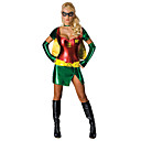 Súper Robin Green Girl y disfraces de Halloween de las mujeres de poliéster rojas